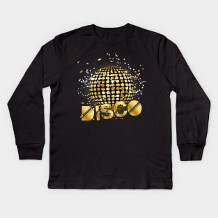 Disco Ball Disco Gold Gitzer Kids Long Sleeve T-Shirt